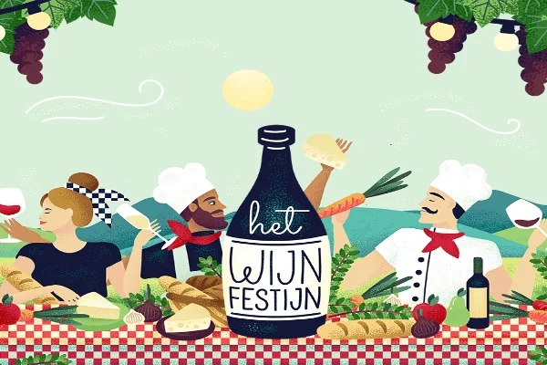 Het Wijn Festijn Den Haag in de Grote Kerk met wijnproeverijen en bezoekers